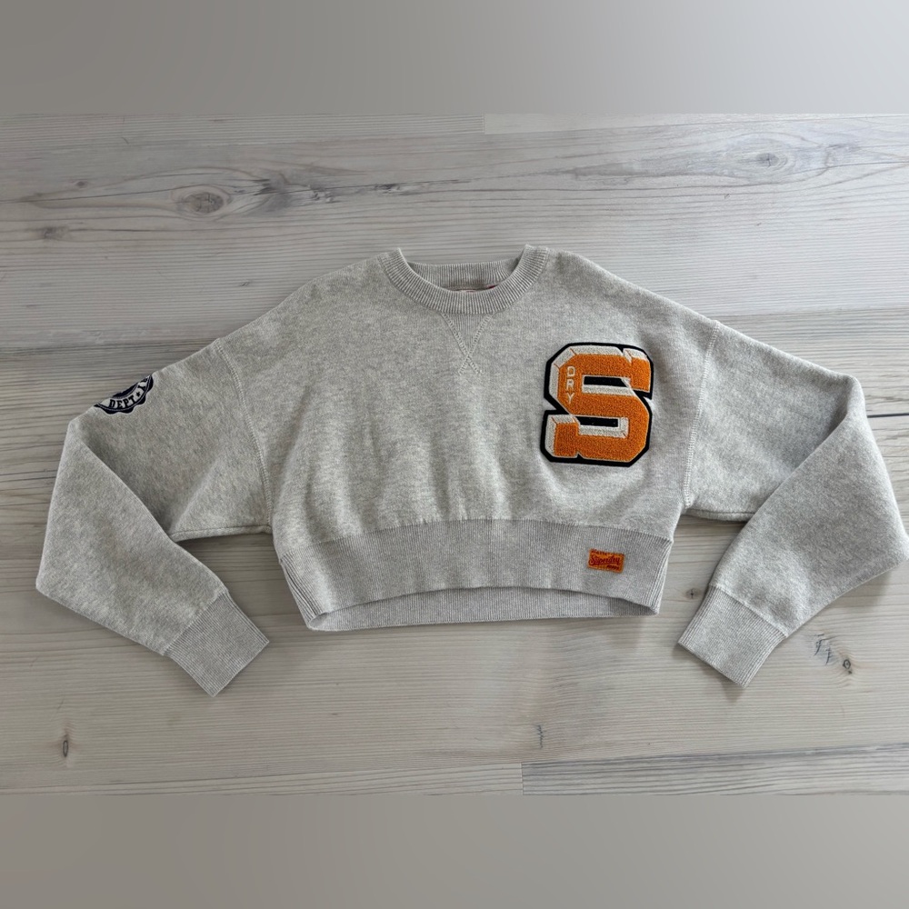 Superdry Varsity Cropped Sweater Size US 4